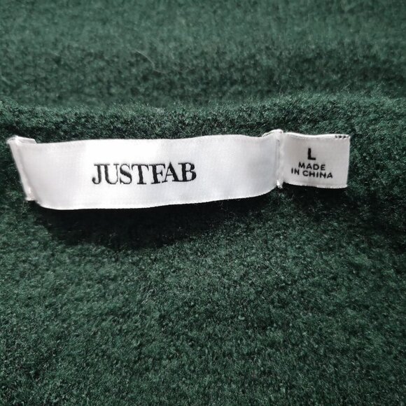 JustFab Ladies Size Large Dark Green Open Long Cardigan / Duster - Picture 3 of 8